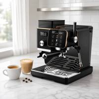 Machine à expresso avec moulin intégré, 20 bars, 2200W, double pompe PID+NTC, tête de 58 mm, cappuccino, latte, cold brew, 3 couleurs