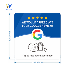 Carte de commentaires Google personnalisable avec code QR NFC 213 215, carte adhésive noire mate avec support adhésif - Product Image 2