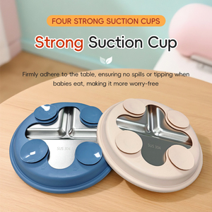 BPA Free Phthalate Free Multifunctional Baby Feeding Set Divided Suction Plate Two Ear Food Bowl 8 Piece - Product Image 6