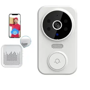 Timbre de vídeo WiFi inalámbrico inteligente, cámara de timbre de seguridad para el hogar con timbres de visión nocturna infrarroja