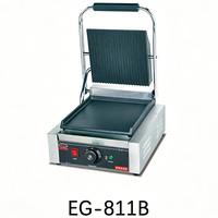 Grill panini électrique commercial antiadhésif à plaque unique en acier inoxydable, plaque de pression plate pour sandwichs