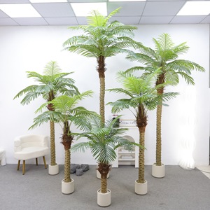 Faux palmier cocotier hautement réaliste en pot pour aménagement intérieur, plante verte tropicale en pot, palmier à aiguilles. - Product Image 5