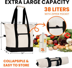 Yüksek kaliteli büyük yalıtımlı beslenme çantası soğutucu çanta bakkal alışveriş kamp yol yumuşak taraflı - Product Image 3