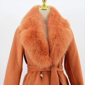 QIUCHEN QC22018 Nuovo Cappotto Lungo in Cashmere da <span class=keywords><strong>Donna</strong></span> Autunno Inverno 2022, Casual e Lussuoso, con Colletto in Vera Pelliccia di Volpe - Product Image 5