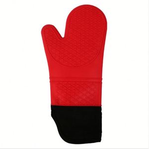 Nouveaux gants en silicone de cuisine résistants à la chaleur à ouverture oblique personnalisés avec coton intérieur chaud - Product Image 5