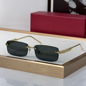 <b>Rimless</b> Rectangle Designer <b>Sunglasses</b> for <b>Men</b> Women,UV400 Protection Cutting Lens Hip Hop Fashion Sun Glasses for Party Travel - Product Image 1