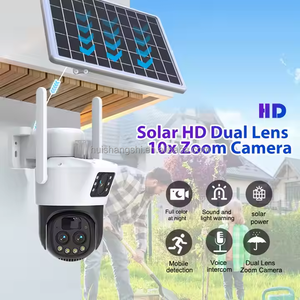 كاميرا V380 خارجية تعمل بالطاقة الشمسية مع تكبير 10X وشريحة 4G وعدستين، كاميرا رصاصية ثلاثية العدسات مع تتبع تلقائي وواي فاي لاسلكي للأمن - Product Image 4