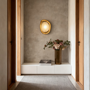 Applique murale bronze beige avec abat-jour E27 LED, à fixer au mur pour l'entrée, le couloir ou la décoration - Product Image 4