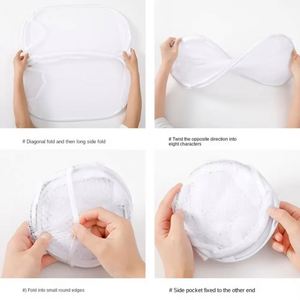 Fabric Folding Laundry <b>Basket</b> Organizer Household <b>Wall</b> Hanging Mesh <b>Storage</b> Bag for Dirty Clothes Bathroom Clothes <b>Basket</b> Frame - Product Image 4
