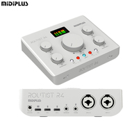 MIDIPLUS roubst R4 Mixer rekaman 2 saluran, perangkat eksternal Usb desain 2-In/2-Out cocok untuk perekaman Pc & bernyanyi langsung