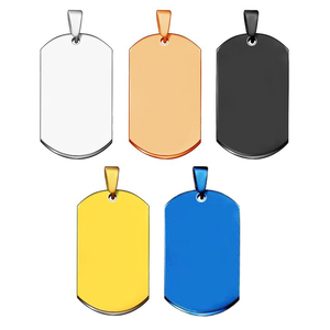 Tag Anjing Kosong Berkualitas Tinggi yang Dapat Dipersonalisasi untuk Diukir, Tag Nama Anjing dari Baja Anti Karat, Tag ID Hewan Peliharaan dari Logam, Aksesoris DIY - Product Image 1