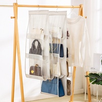 Organisateur de sac à main suspendu pour garde-robe placard sac de rangement Transparent organisateur de stockage de sac à main Double face