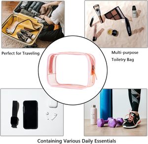 Waterproof PVC Transparent Cosmetic Bag Portable Travel Toiletries <b>Case</b> Custom Logo Summer Skin Care Wash Bag - Product Image 5