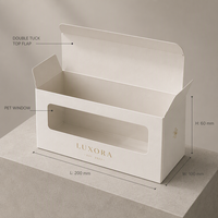 Boîte en papier de luxe avec logo personnalisé, fenêtre transparente en PVC, estampage à chaud doré, emballage cadeau pour bougies, parfums, cosmétiques