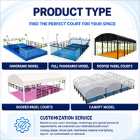 Lapangan Tenis Padel Indoor dan Outdoor DF Sports, Lapangan Padel dengan Atap yang Dapat Dilepas, Lapangan Padel Super Panoramic