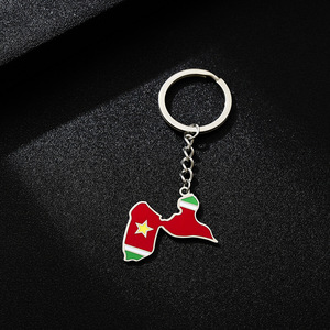 Porte-clés avec breloque drapeau de la <span class=keywords><strong>Guadeloupe</strong></span> émaillé par le fabricant, en acier inoxydable plaqué or 18 carats, pendentif carte de la <span class=keywords><strong>Guadeloupe</strong></span> en émail - Product Image 5