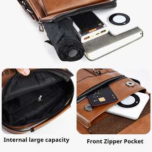 Borsa a Tracolla da <span class=keywords><strong>Uomo</strong></span> Casual e alla Moda in <span class=keywords><strong>Pelle</strong></span> PU con Logo Personalizzato - Product Image 3