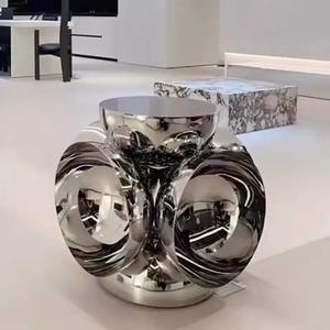 Italiano Luz Luxo Simples Pequeno Lado Vários Vestuário Display Props Round <span class=keywords><strong>Corner</strong></span> Designer Café Aço Inoxidável Escultura - Product Image 2