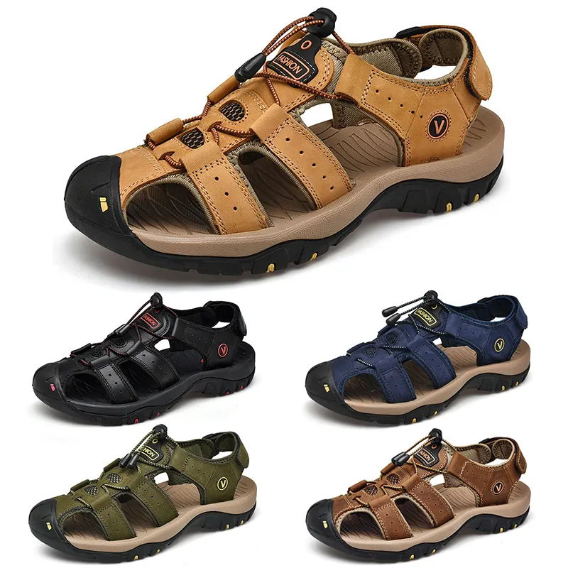 Klassische hochwertige Rindsleder sandalen Sommer Outdoor hand gefertigte Herren sandalen Mode Bequeme Herren Strand Lederschuhe