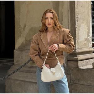 Nouvelle veste en daim imitation à épaulettes et ceinture pour femmes, mode de rue automne-hiver - Product Image 6