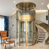Ascenseur panoramique personnalisé pour maison, ascenseur à cabine en verre, cadre en acier inoxydable, ascenseur circulaire