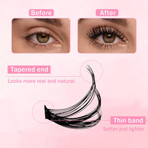 סיטונאי מפעל 570 יחידות ספר ריסים בעבודת יד ליצירת ריסים צפופים בעובי 0.07 מ\\\"מ באורכים מעורבים משיער סינתטי - Product Image 3