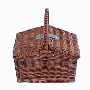 Venta directa de fábrica, cesta de <span class=keywords><strong>picnic</strong></span> de mimbre, juego de cesta de almuerzo de sauce con hebilla de cuero genuino, forro Oxford para <span class=keywords><strong>4</strong></span> <span class=keywords><strong>personas</strong></span> - Product Image 2