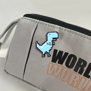 Broches de píxeles de dinosaurios simples personalizados, alfileres de esmalte suave, insignias de solapa, artesanías de Metal de animales antiguos, regalo para niños y amigos - Product Image 2
