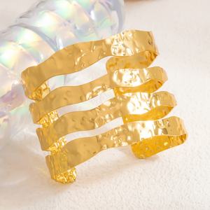 18K Gold and Stainless Steel Hollowed Out Bracelet with High-End Feel Trendy <b>Charm</b> Bracelets and Accessories - Product Image 4