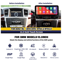 Pantalla Táctil de Navegación Android 14 de 12.3 Pulgadas, 1920*720P, Auto CarPlay, para Benz Gl Ml 350 450 550 W166 X166, GPS, BT, Radio Multimedia para Auto
