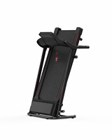 Unit Lari Kardio Bluetooth Pintar dengan Kemiringan Motor 1-15%, Aplikasi Kinomap, Layar Ganda, Treadmill Lipat untuk Gym Rumah