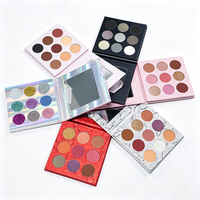 Palet Eyeshadow Tahan Air Grosir Logo Kustom Matte Shimmer Glitter Powder Pigmentasi Tinggi Palet Eyeshadow Label Pribadi