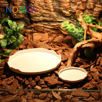 NOMOYPET Prix d'usine Bol peu profond en plastique blanc pour aliments et eau pour animaux de compagnie, plat pour reptiles (serpent, lézard, caméléon, araignée, grenouille)