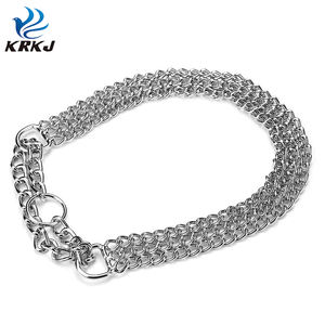 TC1408-D Anjing Besar Tahan Lama Dapat Disesuaikan Rantai Tiga Baris Berat Kerah Choke Martingale - Product Image 3
