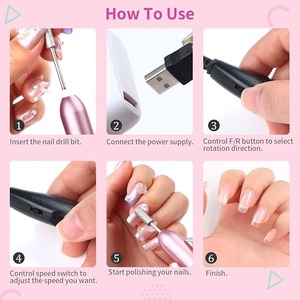 Lima Eléctrica USB para Uñas, Herramienta Portátil para el Cuidado de las Uñas con Puntas Reemplazables para Uñas Acrílicas, de Gel y Naturales - Product Image 3