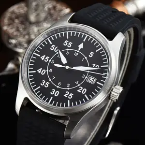 20ATM Tandorio Tauchen Herren uhr schwarzes Zifferblatt Saphirglas Japan NH35A Automatik werk 39mm gebürstetes Gehäuse leuchtende Armbanduhr