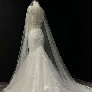 Robes de mariée sirène ajustées NT38 Exclusive Bonding Sweetheart avec appliques florales en dentelle et cristaux, traîne chapelle - Product Image 5