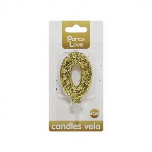 เทียนวันเกิดรูปทรงเค้กประดับกลิตเตอร์สีทองพร้อมเสียงเพลง สำหรับตกแต่งในวันปีใหม่และวันอีสเตอร์ - Product Image 1