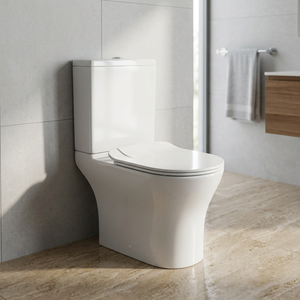WC économique en céramique deux pièces, cuvette blanche, sanitaires de salle de bain, ensemble de toilettes 2 pièces - Product Image 4