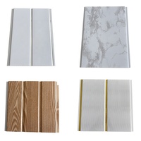 Décoration Plafond PVC Brillant à Rainures Dorées et Argentées, Panneau de Plafond en PVC pour la Maison, Fabrication Chinoise