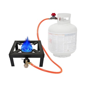 Réchaud à <span class=keywords><strong>gaz</strong></span> propane monobloc avec régulateur réglable 60000 PSI et tuyau en acier tressé pour la cuisson en extérieur - Product Image 5