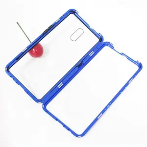 2020 Transparent Magnet Glass Phone Case Back CoverとAluminumためX30 Pro Z6 5G iQOO 3 V17 Y9s S1 S5 Z5 U20 Y19 Y5s U3