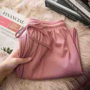 Ice Silk Printed Polyester Fiber Knitted Wide-Leg Pants Women Summer Thin Pleat Loose Straight Drawstring <b>Long</b> Anti-Wrinkle - Product Image 4