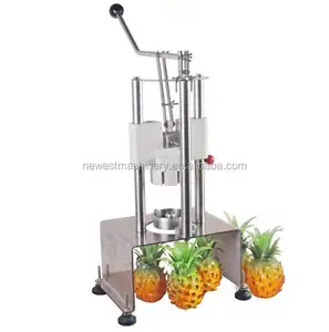 Hand press ananas peeler machine, ananas skin peeler and core removing machine with pineapple cutter