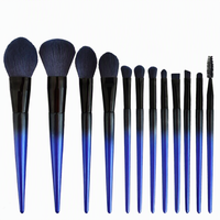 Ensemble professionnel de 10 pinceaux cosmétiques de luxe en poils synthétiques avec pinceaux de mélange et d'ombre pour le visage et les yeux