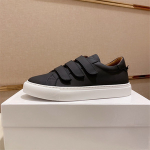 Zapatillas Blancas Casuales de Cuero Genuino para <span class=keywords><strong>Hombre</strong></span>, Marca Europea de Moda, Primavera-Otoño 2024, Cierre de <span class=keywords><strong>Velcro</strong></span>, Estilo Moderno - Product Image 3