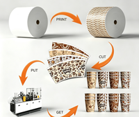 Rouleau de papier enduit de PE 220 g/m² fiable et imperméable, personnalisable, pour seaux à popcorn, contenants alimentaires et gobelets en papier durables