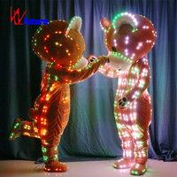 Costume de mascotte d'ours en peluche gonflable à lumière LED WL-0228 pour les spectacles de parc Performances de rue Halloween Cosplay de noël
