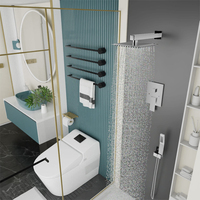 Système de douche mural avec robinet, ensemble de douche pluie mural