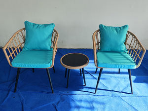 Luxe Tuinmeubelen <span class=keywords><strong>4</strong></span> Stuks Stalen Rotan Tuinsets Buiten Restaurant Sofa Set Patio Conversatie Set Met Zitkussen - Product Image 3